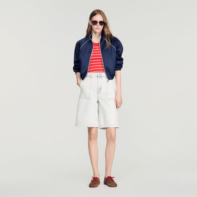 Washed denim Bermuda shorts