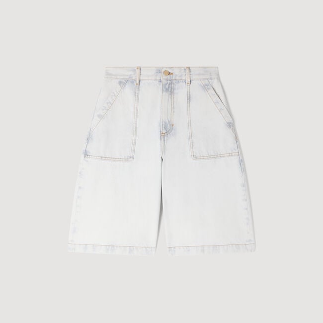 Washed denim Bermuda shorts