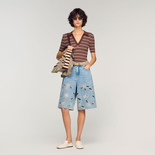 Embroidered Bermuda shorts