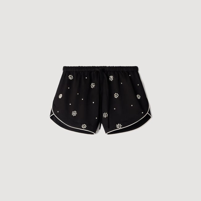 Beaded and rhinestone shorts