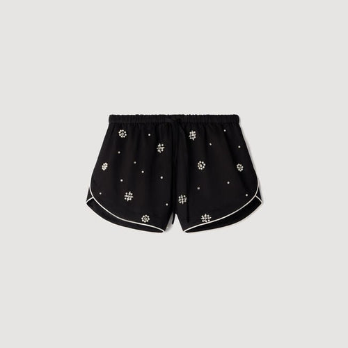 Beaded and rhinestone shorts