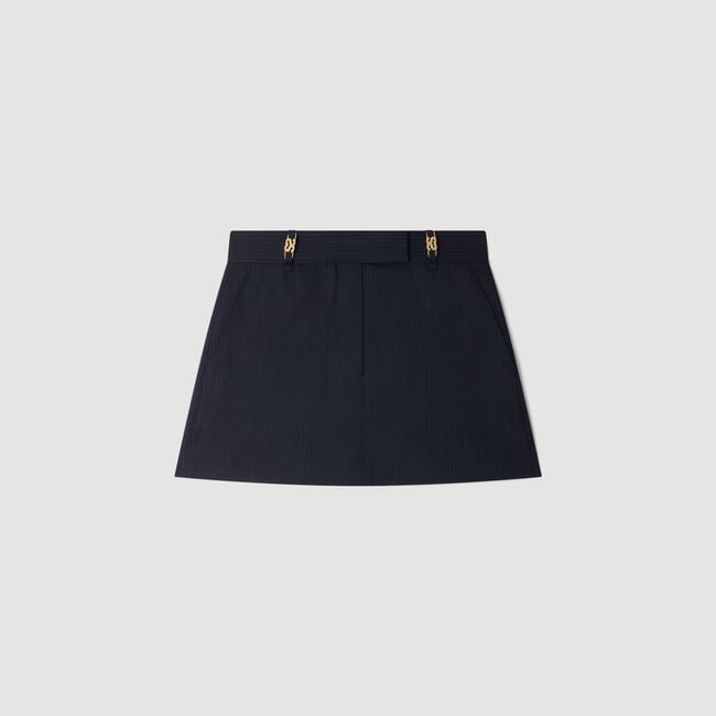 Striped wool skort