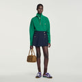 Wool skort with buttons