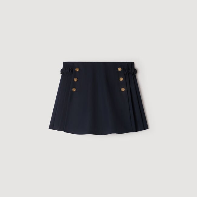 Wool skort with buttons