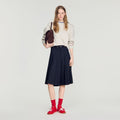 Long pleated wool shorts