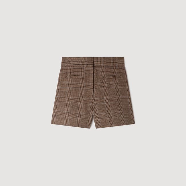 Check wool shorts