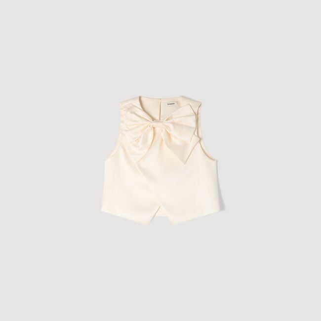 Satin bow crop top