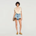 Floral guipure crop top