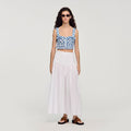 Gingham linen crop top