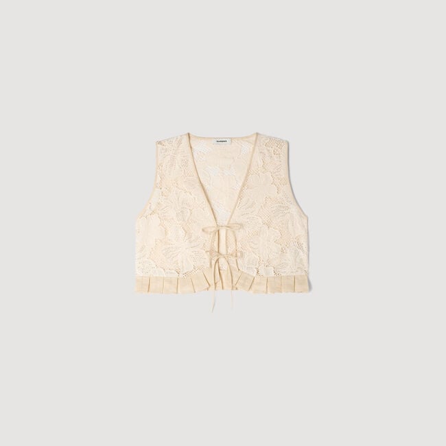 Guipure lace crop top