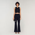 Embroidered guipure crop top