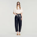 Satin cape-effect crop top
