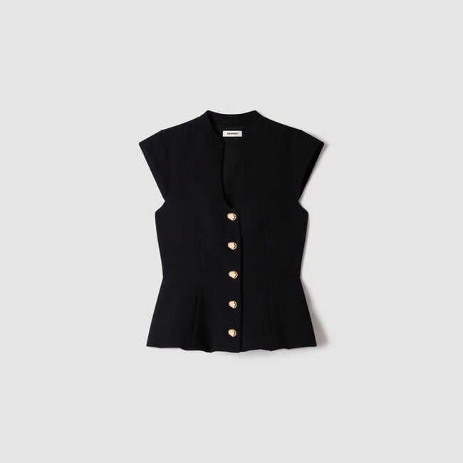 Buttoned peplum top