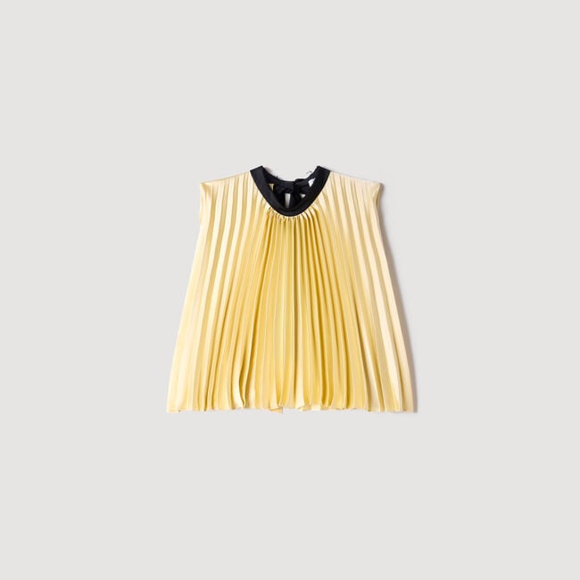 Pleated tie-back top