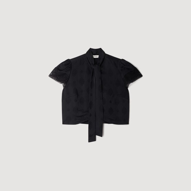 Paisley jacquard crop top