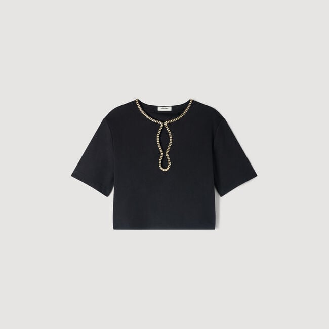 Rhinestone cropped T-shirt