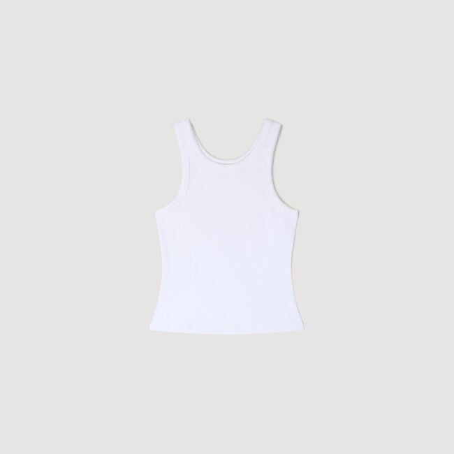 Beaded ribbed vest top