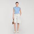 Check smocked shirt