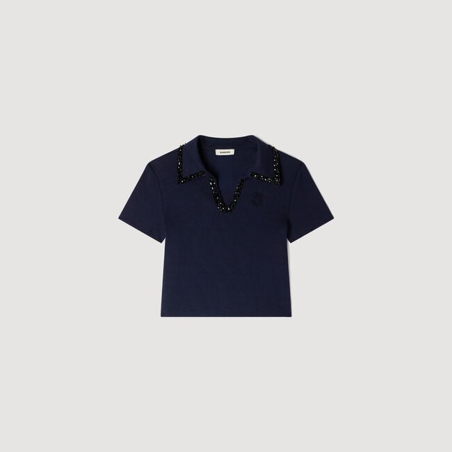 Pearl polo collar