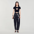 Ruched heart cropped T-shirt