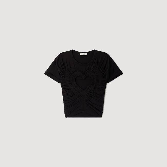 Ruched heart cropped T-shirt