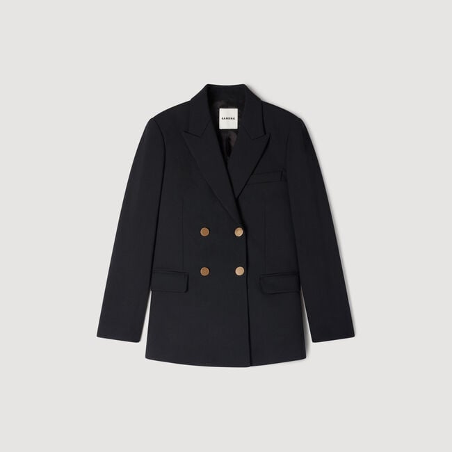 Wool slim-fit suit jacket
