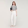 Cropped houndstooth tweed top