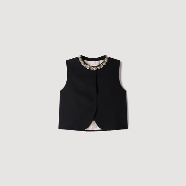 Top with jeweled neckline