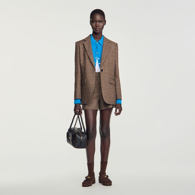 Check wool jacket