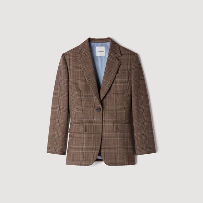 Check wool jacket