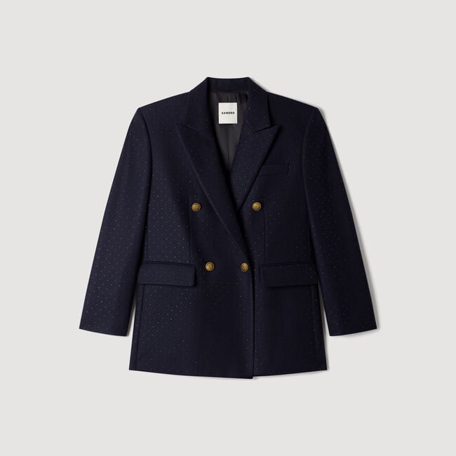 Rhinestone wool suit jacket